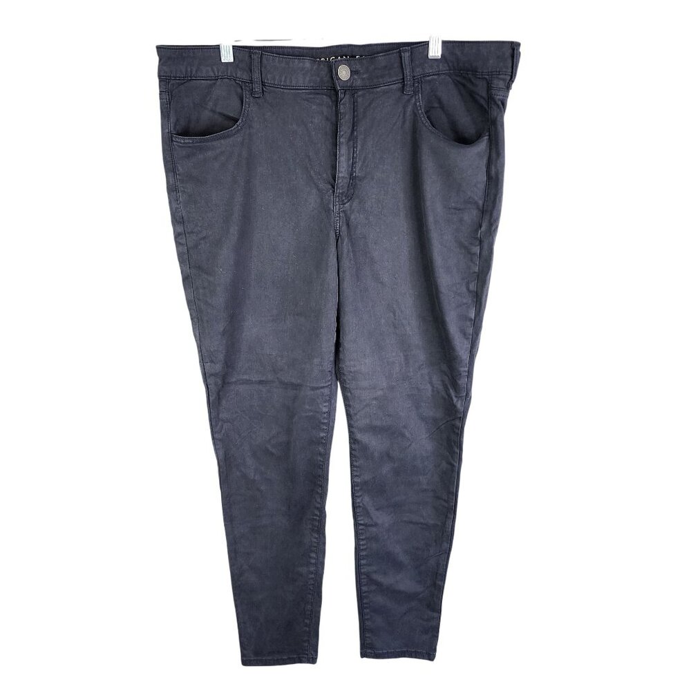 Womens American Eagle Super Stretch Black Denim Jegging Pants Size 20 Long